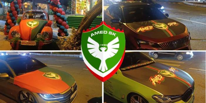 Sokaklar Yeşil-Kırmızıya büründü: Amedspor sevdası arabaları renklendirdi!